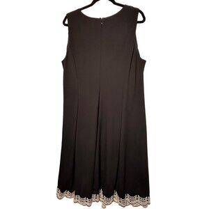 Talbots Black Dress with Cream Lace Trim